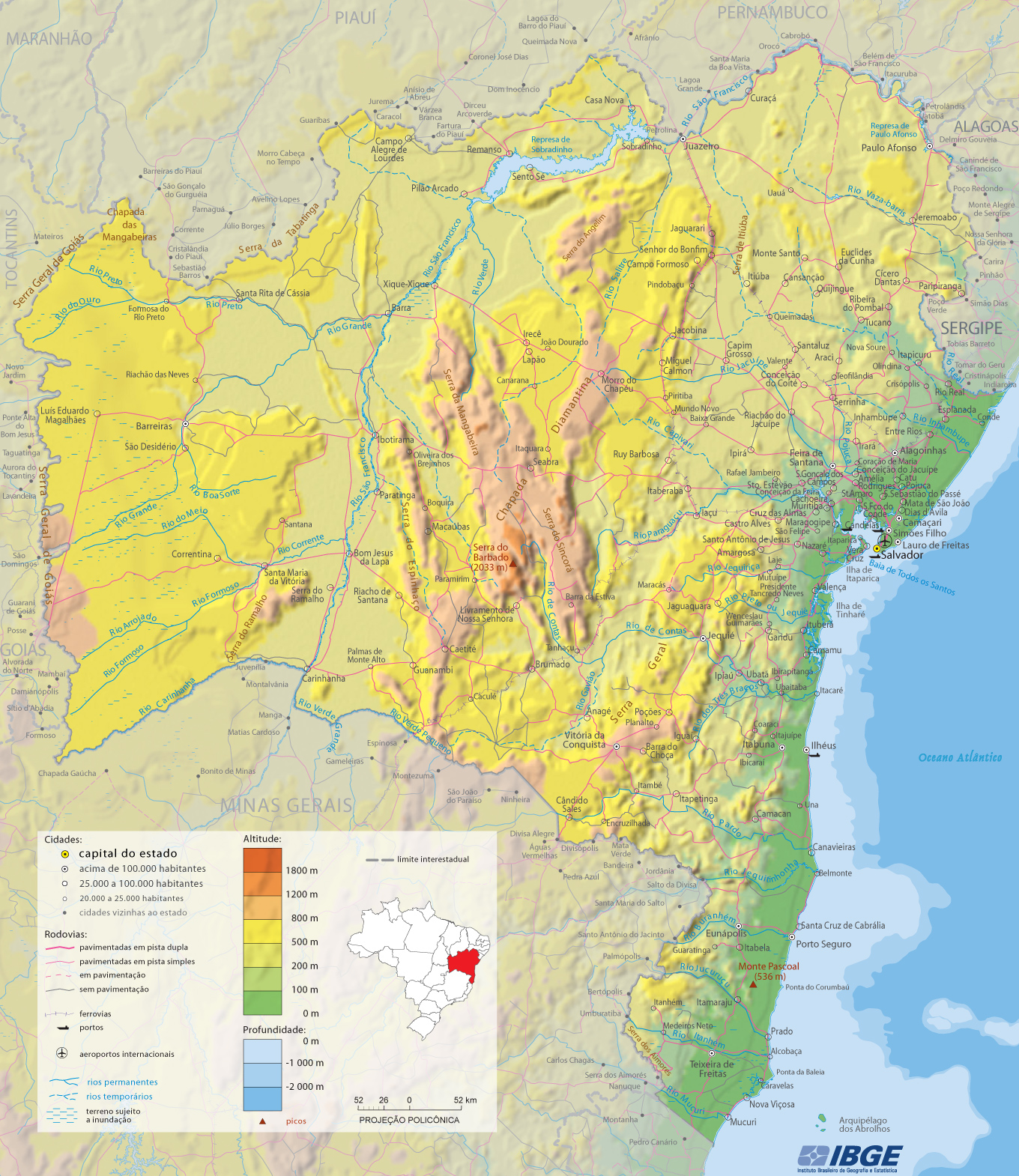 Mapa da bahia, Bahia, Mapa